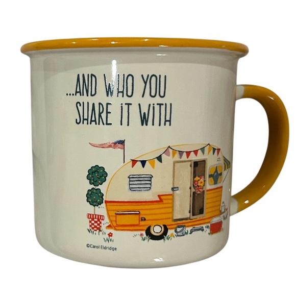 Yellow and White Camper Mug - Picture 2 of 4